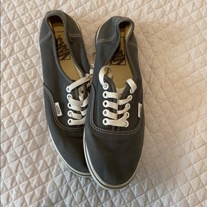 Grey and White Lace up Vans